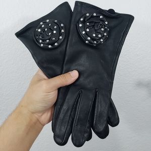 Cynthia Rowley Black Leather Gloves